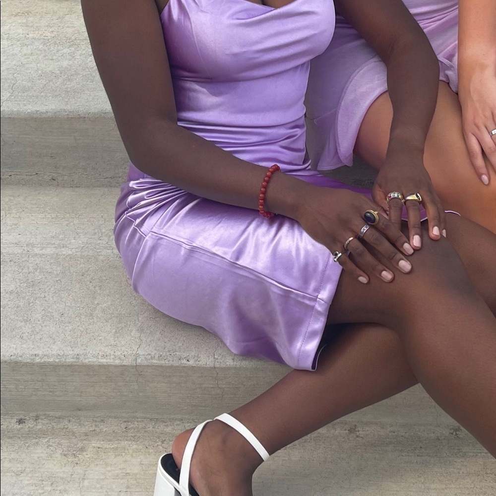 Silk Purple Midlength Dress